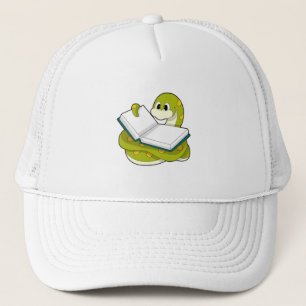 Casquette Serpent à la lecture avec livre