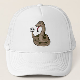 Casquette Serpent comme joueur de football avec balle de foo