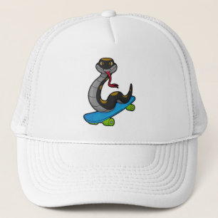 Casquette Serpent comme patineur avec skateboard