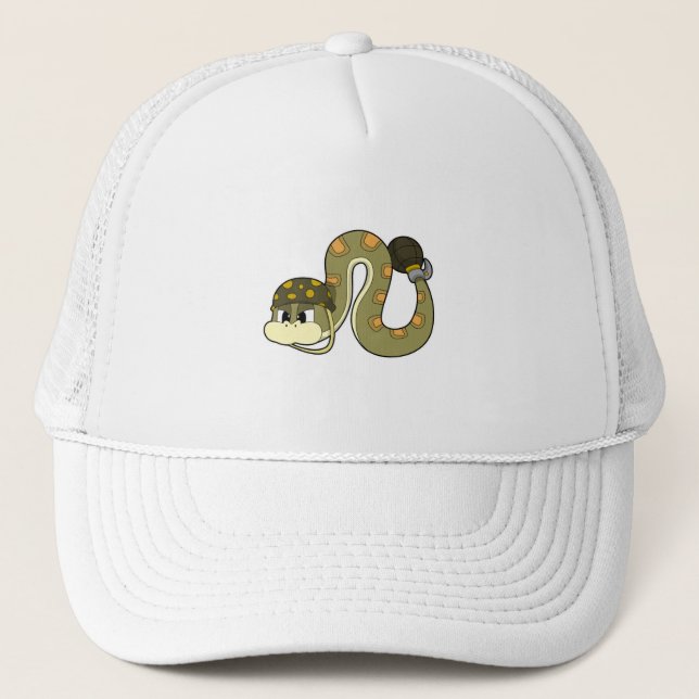 Casquette Serpent comme soldat avec arme (Devant)