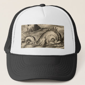 Casquette Serpent de mer montant une vague