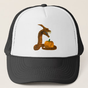 Casquette Serpent D'Effroi Protégeant Un Citrouille