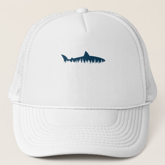 Casquette Shark Lover Grand requin blanc Ombre (Devant)