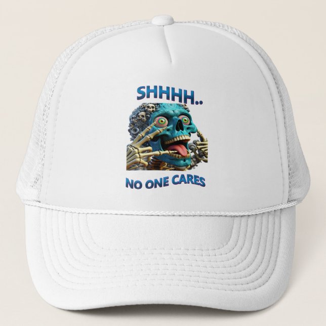 Casquette Silent Skeleton : Shhh, Personne Ne S'En Soucie (Devant)