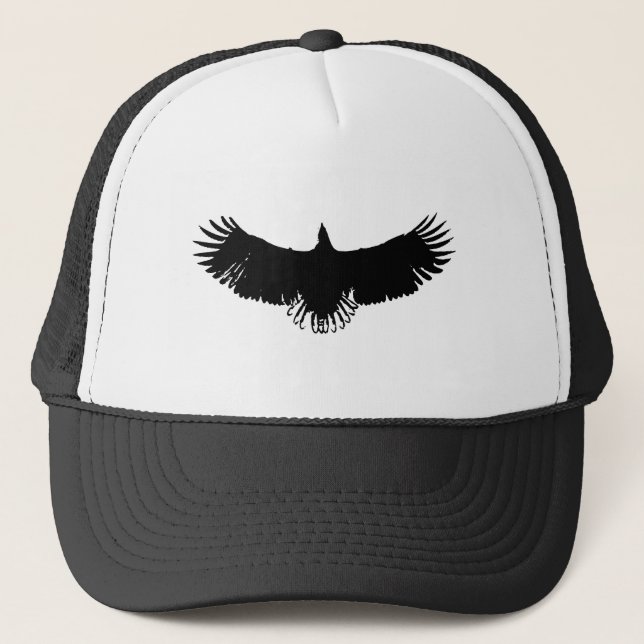 Casquette Silhouette d'aigle noir et blanc (Devant)