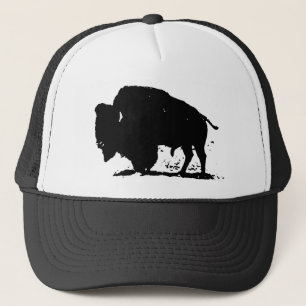 Casquette Silhouette de buffle noir et blanc