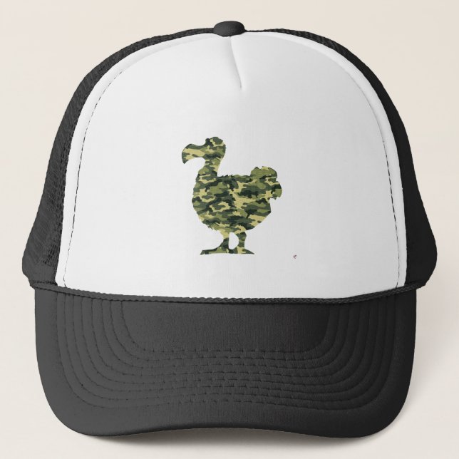 Casquette Silhouette d'oiseau de dronte de camouflage (Devant)