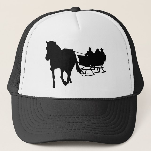 Casquette Silhouette du Sleigh Ride en hiver (Devant)