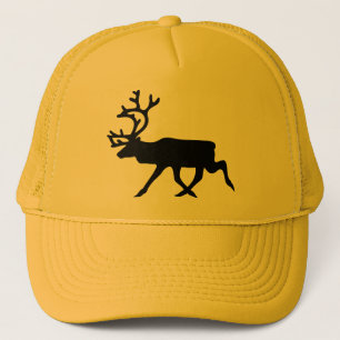 Casquette Silhouette noire de renne/caribou