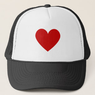 Casquette Simple Coeur Rouge Minimal Amour Moderne Noir Blan