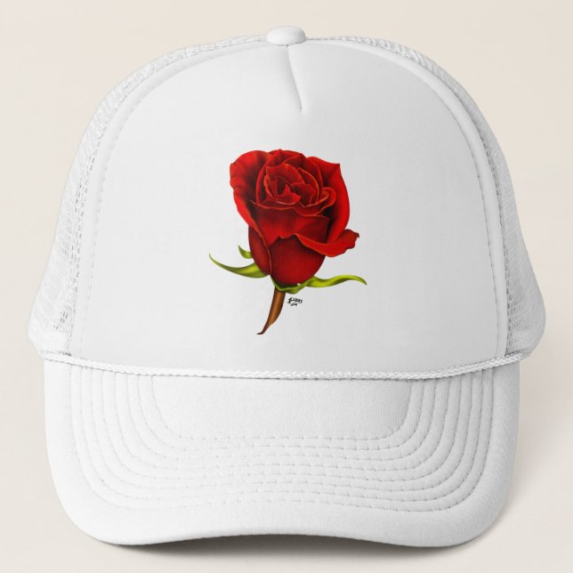 Casquette simple de rose rouge (Devant)