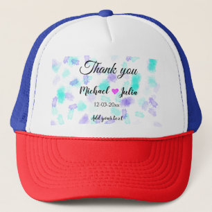 Casquette Simple minimal merci couple nom cœur paillettes