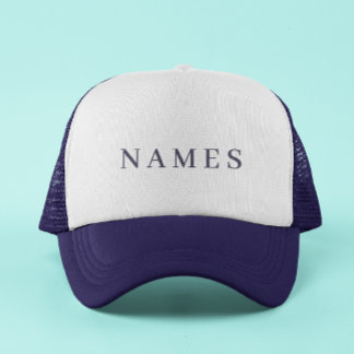 Casquette Simple Navy Blue Custom Name Elegant Trucker