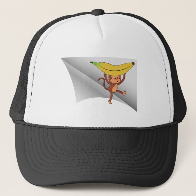 Casquette singe à la banane sous le patch (Devant)