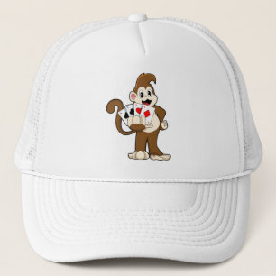 Casquette Singe au Poker avec cartes de Poker