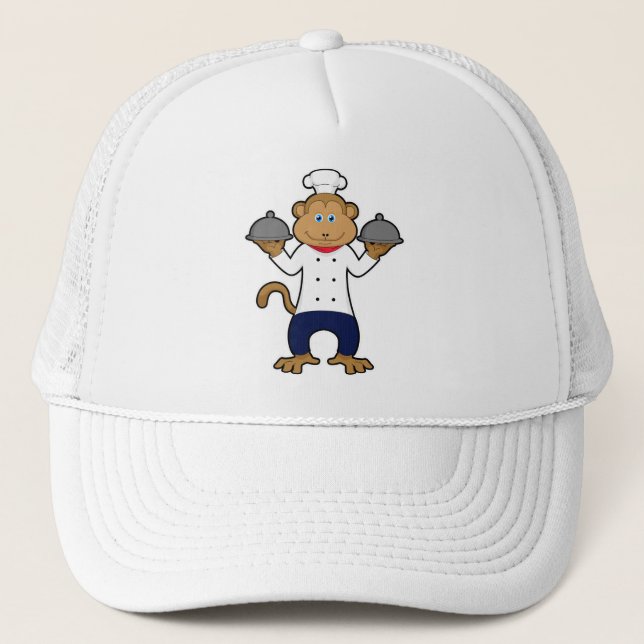 Casquette Singe comme cuisson avec assiettes de service (Devant)
