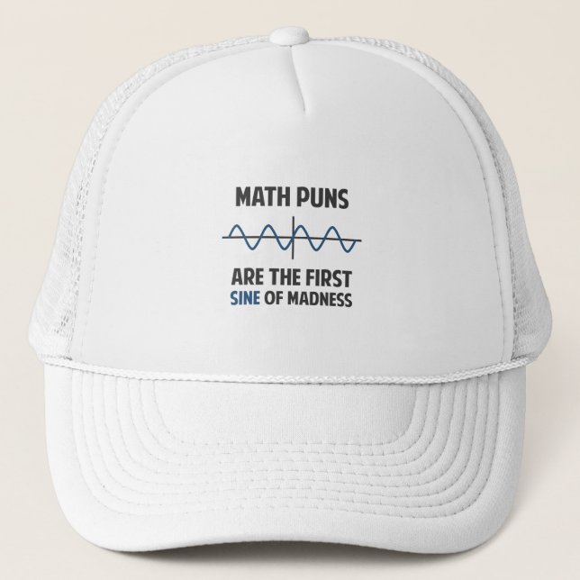 Casquette Sinus de calembours de maths premier de folie (Devant)