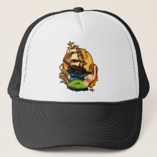 Casquette Sirène et bateau pirate