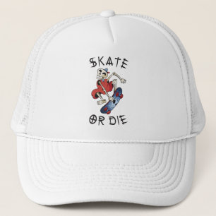 Casquette Skate ou mourir drôle Skeleton Skateboarder