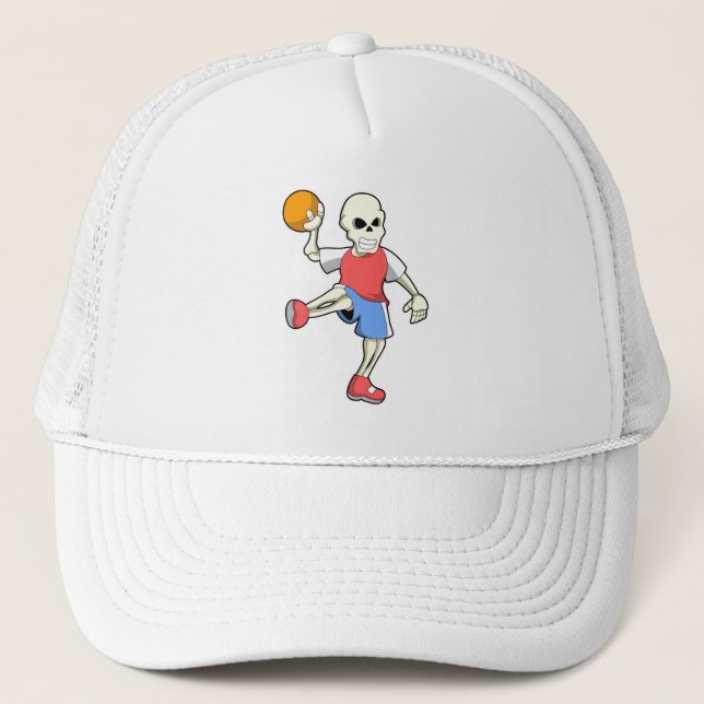 Casquette Skeleton at Handball player avec Handball (Devant)