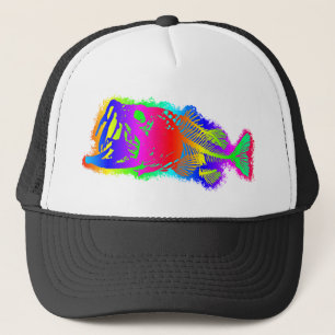 Casquette SKELETON BASS multi-couleurs psychédélique