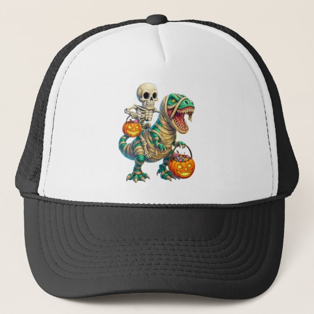 Casquette Skeleton Whimsical équitation maman T-Rex Hallowee (Devant)