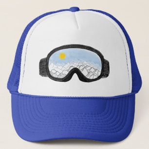 Casquette Ski Goggles Mountain View Illustration