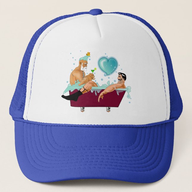 Casquette SlipperyJoe's deux gays hommes aiment la baignoire (Devant)