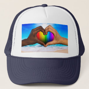 Casquette SlipperyJoe's deux mains coeur interracial mâle h
