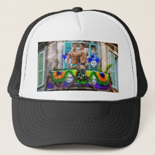 Casquette SlipperyJoe's Mardi Gras masques perles décoration