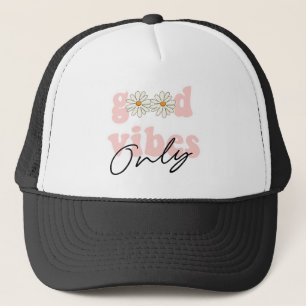 Casquette Slogan hippie des années 70 de Good Vibes