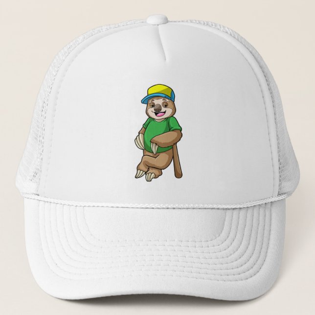 Casquette Sloth au baseball avec batte de baseball (Devant)