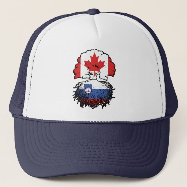 Casquette Slovénie Drapeau canadien slovène des racines d'ar (Devant)