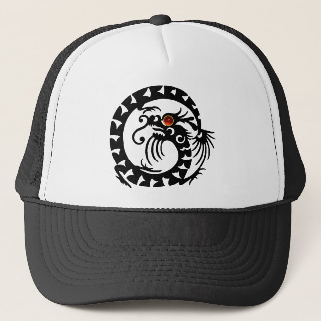 Casquette SNAKE DRAGON RUBY, noir et blanc rouge (Devant)