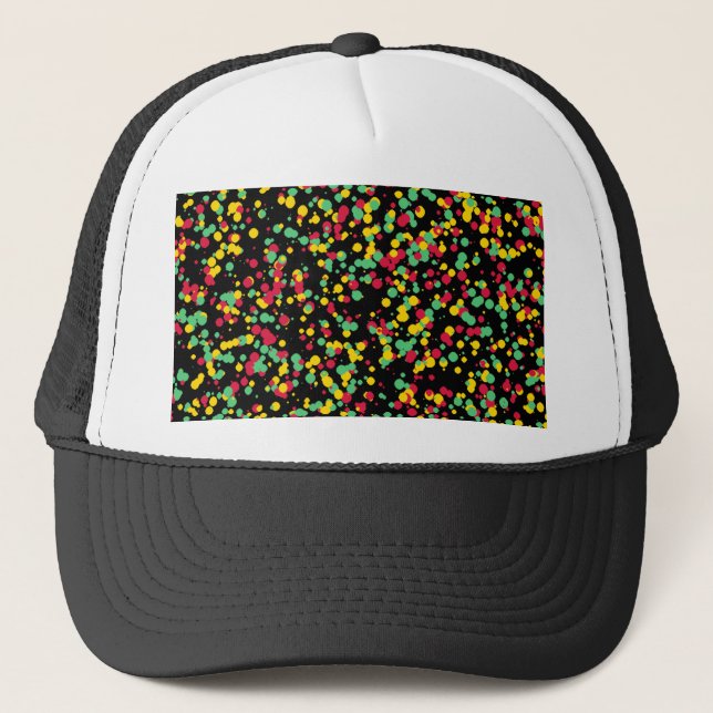 Casquette Snapback d'art algorithmique Rasta (Devant)