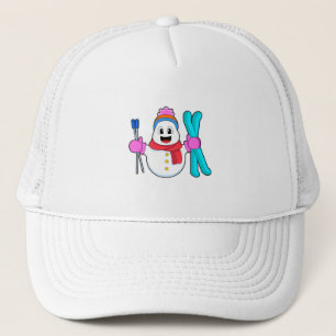 Casquette Snowman comme skieur avec ski