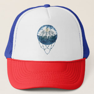 Casquette Snowy Mountain Pine Tree Nature Adventure Extérieu