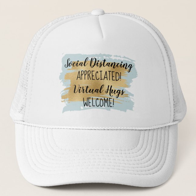 Casquette Social Distances Blue Gold Hugues Virtuelles (Devant)