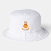 Sombrero Tipo Cubo Blanco “Sol Brillo Sola”