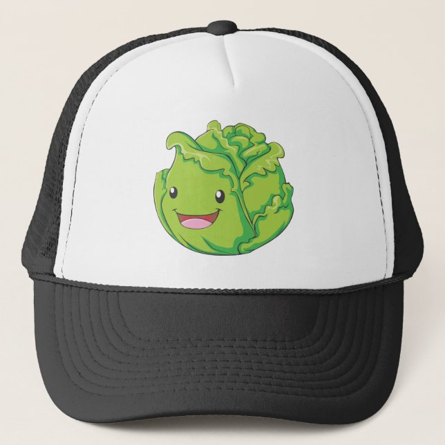 Casquette Sourire végétal de chou heureux (Devant)