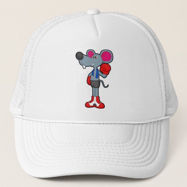 Casquette Souris à Boxing avec gants de Boxing (Devant)