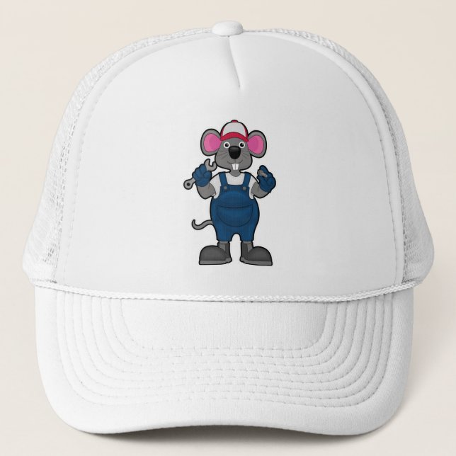 Casquette Souris comme mécanique avec vis et spanner (Devant)