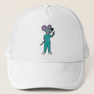 Casquette Souris infirmière à la vaccination avec seringue