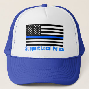 Casquette Soutien à la ligne bleue mince de la police local