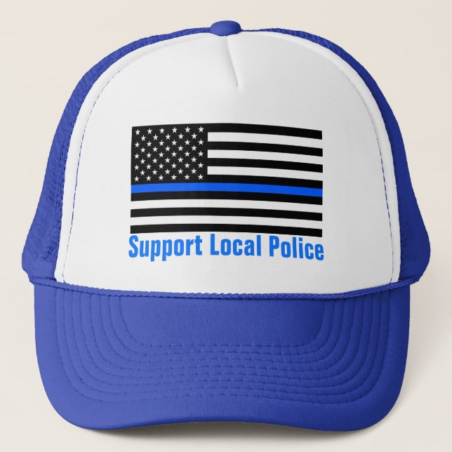 Casquette Soutien Police locale Ligne Bleue Mince (Devant)