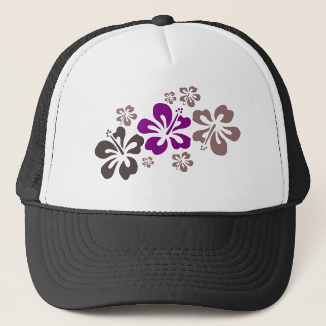 Casquette Souvenir pourpre et gris d'Hawaï de ketmie (Devant)