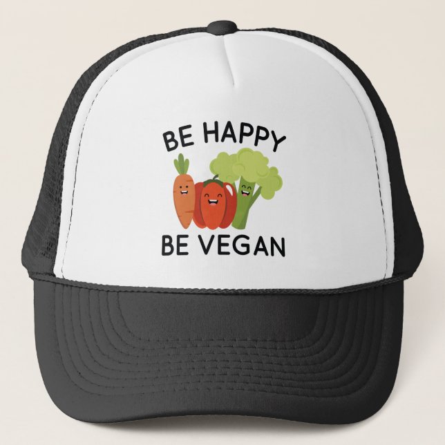 Casquette Soyez Heureux Soyez Végétalien (Devant)