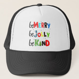 Casquette Soyez Merry Be Jolly Be Kind Christmas Tree Family