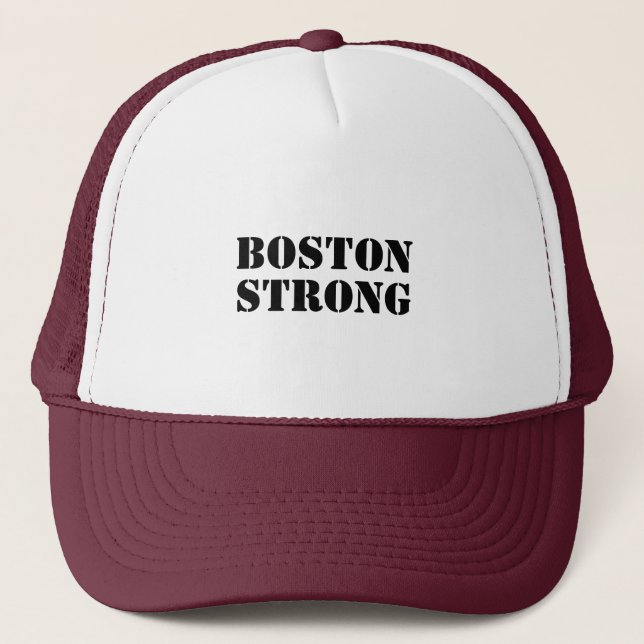 Casquette Sports noirs blancs "Boston Strong" (Devant)