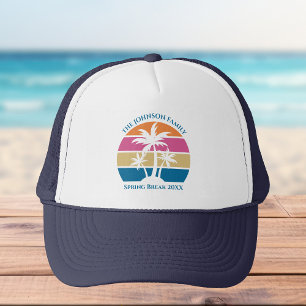 Casquette Spring Break Trip Tropical Beach Sunset Custom